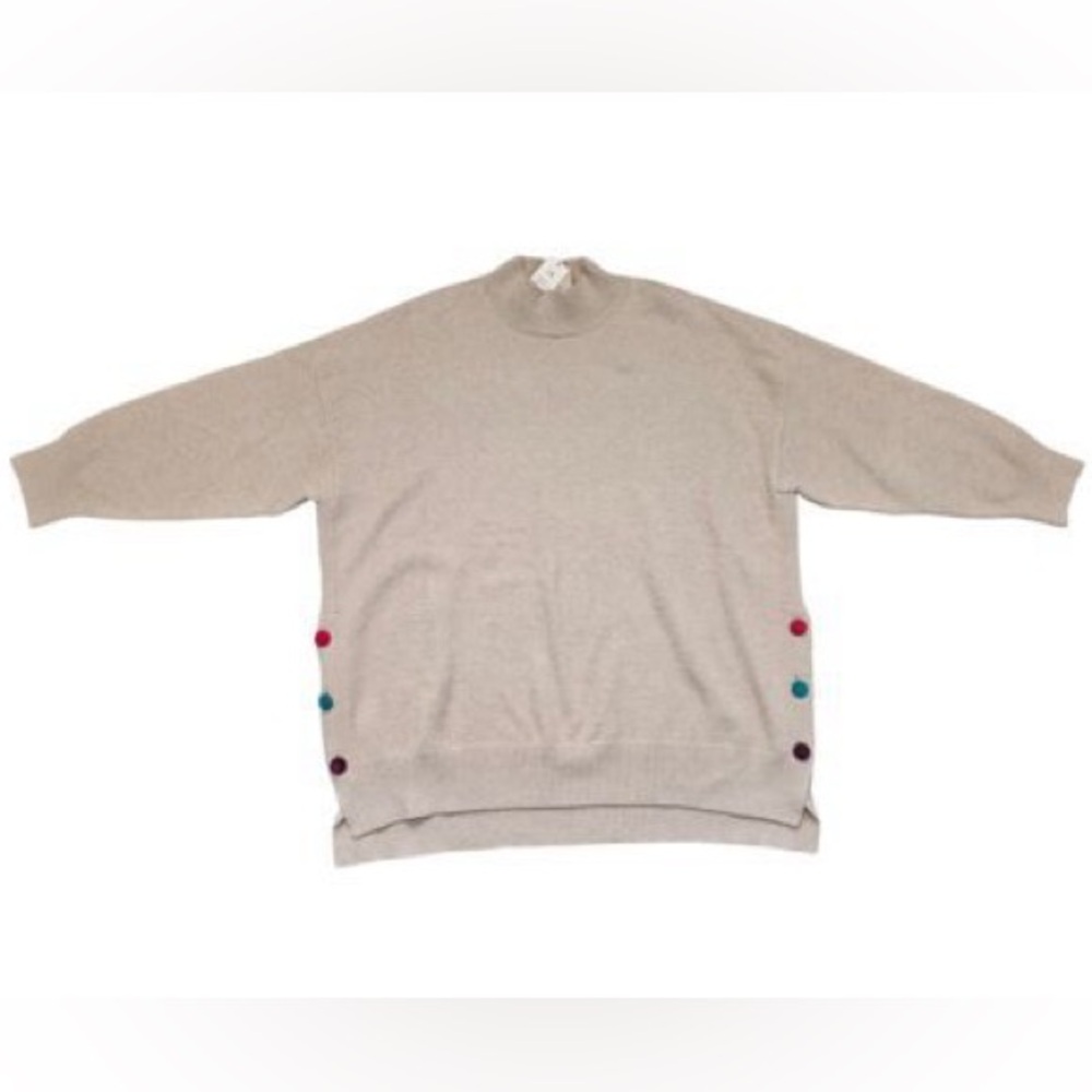Philosophy Knit Sweater OATMEAL Mock Neck Size XL